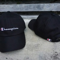 Jual TOPI DAD HAT CHAMPION BLACK Murah