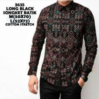 Jual KEMEJA BATIK SONGKET LENGAN PANJANG HITAM Murah