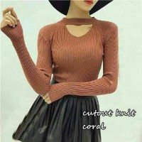 Jual Cut Out Knit Coral Murah