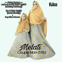 Jual Couple Baju Muslim Anak Ibu syari Murah GU- CP Syari Melati Kuning Ori Murah
