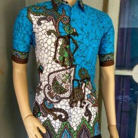 Jual kemeja batik kantor pria hem wayang Murah