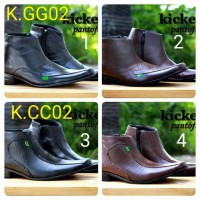 sepatu kulit kickers Pantofel pria casual kets formal tinggi resleting