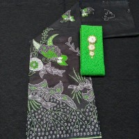 Jual KAIN BATIK MOTIF KEMBANG KUPU HIJAU DAN EMBOS / BATIK ORI PEKALONGAN Murah