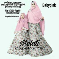 Jual Baju Muslim Couple Anak Ibu Resmi Import GU- CP Syari Melati Pink Ori Murah