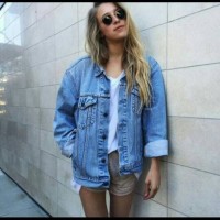 Jual Jacket jeans levis bio biru oversize man and woman premium quality Murah