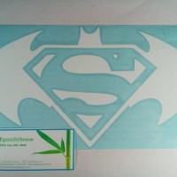 Jual Aksesoris Mobil Stiker Logo Batman vs Superman Kaca Bel Murah