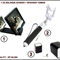 Jual Promo 3 in 1 speaker pembesar layar tongkat narsis good quality Murah