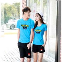 Jual ayo beli Cp St Pokemon Turquise LT setelan couple combed babyterry tur Murah