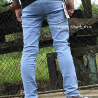 Jual Celana Jeans Pria Skinny/ Pensil/ biru muda/ biru langit. Murah
