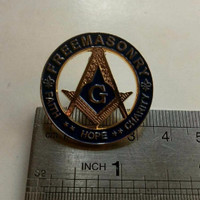 Jual Vintage Mason Freemason Fait Hope Charity Cut-Out Simbol G Lapel Pin Murah