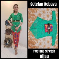 Jual Setelan Kebaya Jadi Kutu Baru Two Tone Hijau Murah