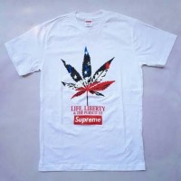 Jual KAOS T-SHIRT SUPREME BOX LOGO UNISEX LIFE LIBERTY LETTER PRINT Murah