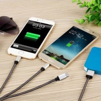 Jual CABLE UNIVERSAL EARLDOM 3-IN-1 WITH 2 MICRO USB ET-877 BLACK Murah