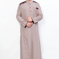 Jual Jubah Muslim Gamis Pria Cordova Krem List Coklat Kopi AL-ISRA Murah
