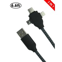 Jual Kabel Charger 3 in 1 Type C/Micro USB/Lightning Informa nof Murah