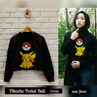 Jual Paling Murah Pikachu Pockeball Crop Sweater Murah