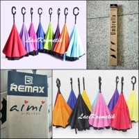 Jual Payung Terbalik Biru Tua / Upside Down REMAX Umbrella (KC) Murah