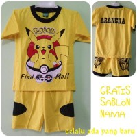 Jual BARU KAOS SETELAN KARAKTER ANAK POKEMON GO/KAOS MURAH KEREN GRATIS Murah