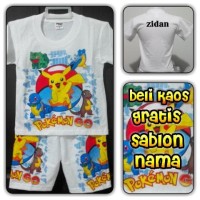 Jual BARU KAOS/BAJU SETELAN ANAK POKEMON GO/KAOS POKEMON GO GRATIS NAMA Murah