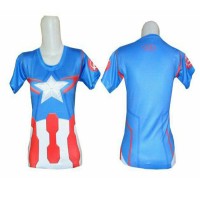 Jual Baju Gym Fitness Senam Yoga Import Under Armour Captain America Wanita Murah