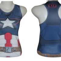 Jual Singlet Gym Fitness Senam Yoga Import Under Armour Captain America Murah