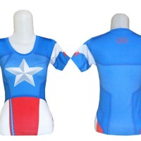 Jual Baju Gym Fitness Senam Yoga Import Under Armour Captain America Wanita Murah
