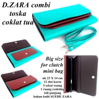 Jual HV1838 DOMPET CLUTCH KULIT SUEDE WANITA ZARA COMBI KODE BIS1892 Murah