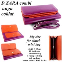 Jual HV1835 DOMPET CLUTCH KULIT SUEDE WANITA ZARA COMBI KODE BIS1889 Murah