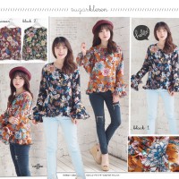 Jual OP4035 PATTERN FRILL FLORAL PEARL TASSEL BANGKOK TOP KODE Bimb4512 Murah