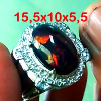 Jual Videro Black Opal Kalimaya Ring Perak Murah