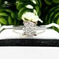 Jual Tercantik Cincin Emas Putih Full Berlian Eropa Murah