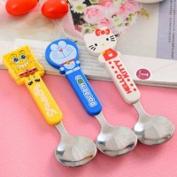 Jual Sendok teh kopi karakter kartun doraemon hello kitty Spongebob anak Murah