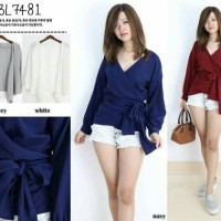 Jual BL7481 - bahan crepe - LD 100cm - panjang 61cm - kancing dipergelangan Murah