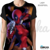 Jual kaos 3D fullprint lady deadpool (s/m/l) Murah