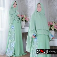 Gamis Pesta babydoll mix organza 3D bunga timbul Premium