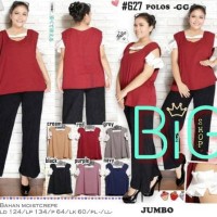 Jual BAJU BIGSIZE MURAH - BLOUSE CUT OUT RUFFLE POLOS JUMBO (627-PGG) Murah