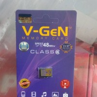 micro sd vgen 8gb class6 microsd v-gen 8 gb class 6 48mbps kartu memor