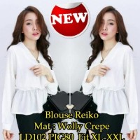 Jual ayo beli Blouse Reiko SW blouse wanita wolly crepe putih Murah