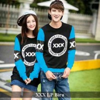 lengan panjang termurah-baju couple keren exo- xxx lp couple biru