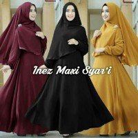 Jual 38 INEZ Syar'i 1 maxi FREE syar'i bubble crep Gamis Hijab Pashmina Murah