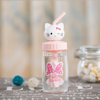 Jual Botol minum kaca bekal anak sekolah ukuran mini hello kitty - KHB005 Murah
