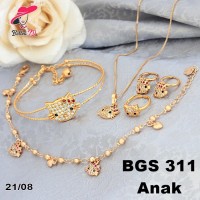 Jual Set Perhiasan Xuping Anak Hello Kitty Permata Zircon Lapis Emas GS 311 Murah