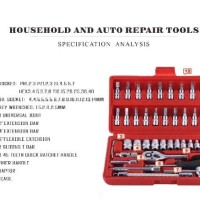 Jual High Quality 46 in 1 Household and Car Auto Repair Tool Ratchet Wrench Murah