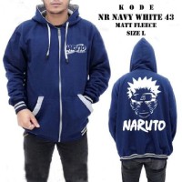 Jual Jaket Naruto Navy List Putih Rib Polet Sweter Pria Wanita Murah Bandng Murah