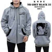 Jual Jaket Naruto Abu List Hitam Rib Polet Sweter pria wanita Murah Bandung Murah