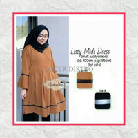 Jual BCV Baju Wanita/Tunik/Sabrina/Baju Atasan/Listy Midi Dress Murah