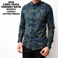 Jual Kemeja Pria - Kemeja Batik Songket Pria Tosca Panjang Slimfit Kerja Murah