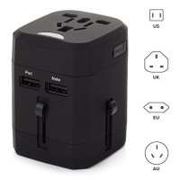 Jual Loop Universal Travel Adapter 4 in 1 US UK EU AU Plug with USB Port Murah