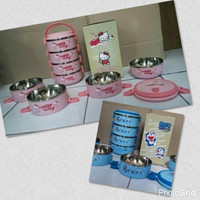 Jual Lunch Box Rantang 4 susun Doraemon / Hello Kitty / Tempat Makanan Murah