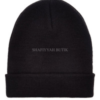 Jual RFT topi kupluk hitam black beanie hat import Murah